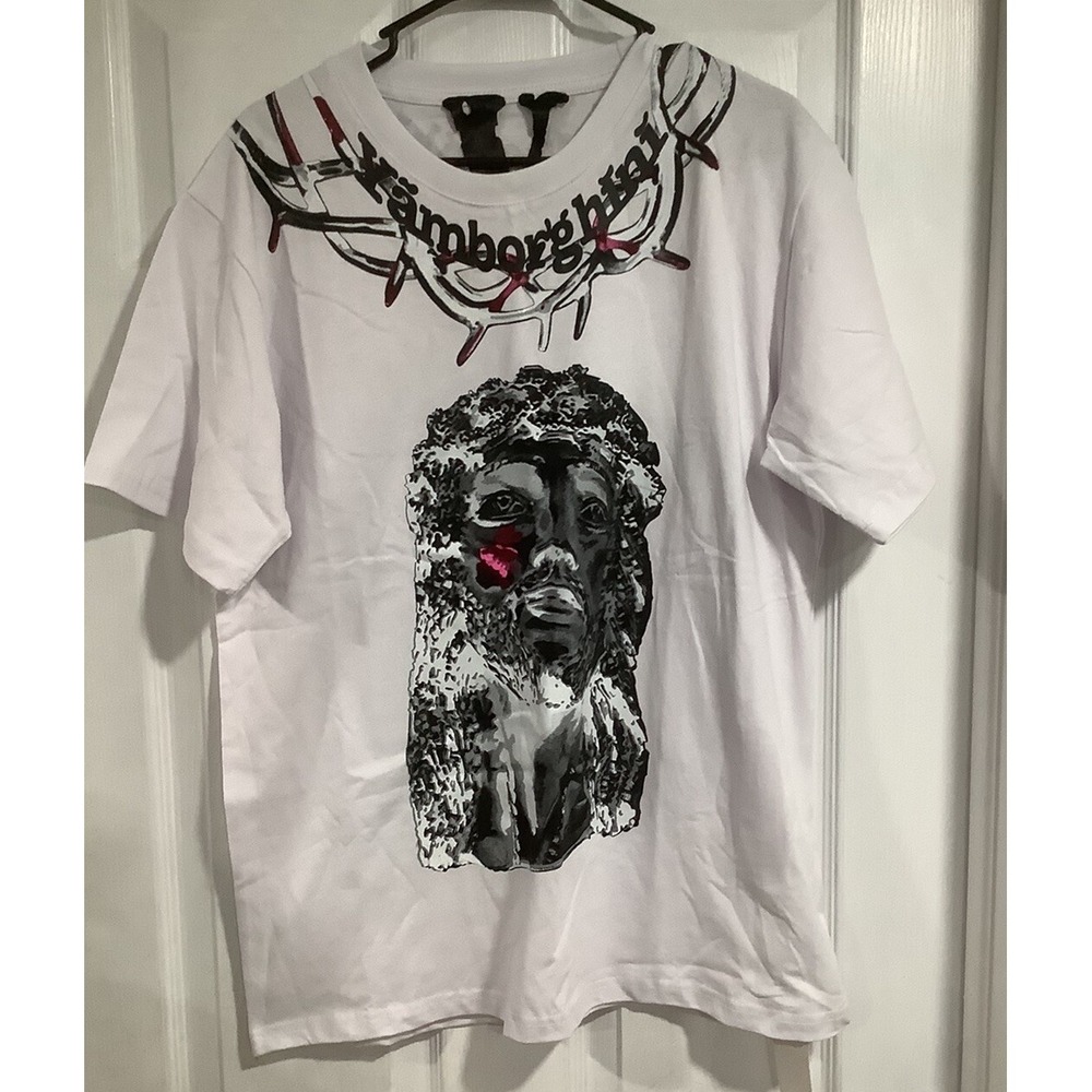 NEW Vlone X YAMSDAY Jesus Piece T-Shirt White Size XL